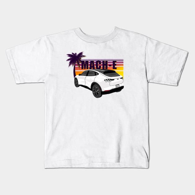 Sunset Mach-E in Star White Kids T-Shirt by zealology